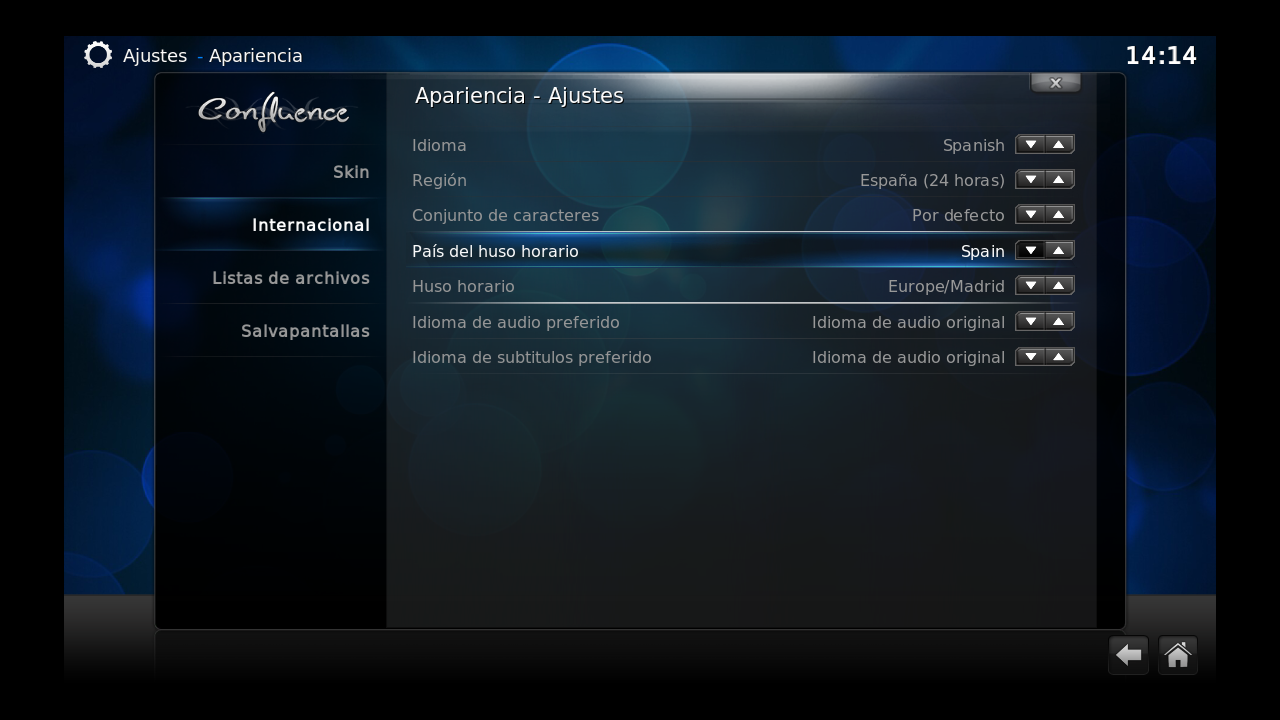 Configuración local en Raspbmc