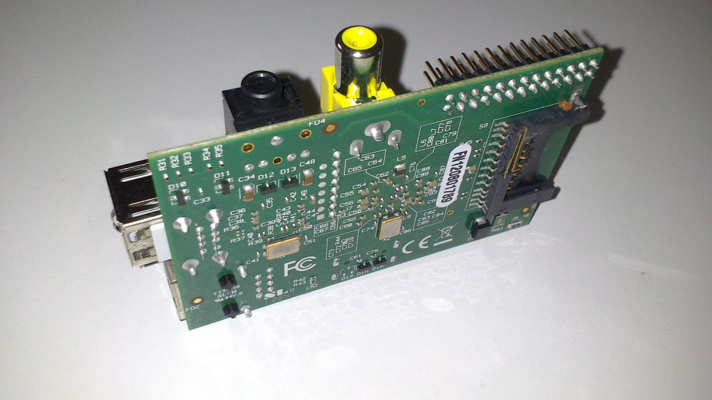 Raspberry Pi, vista posterior