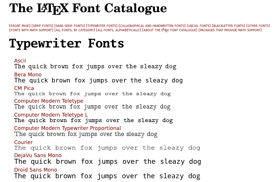 Fuentes para LaTeX The LaTeX Font catalogue Cambia de SO Fuentes para LaTeX The LaTeX Font catalogue Cambia de SO