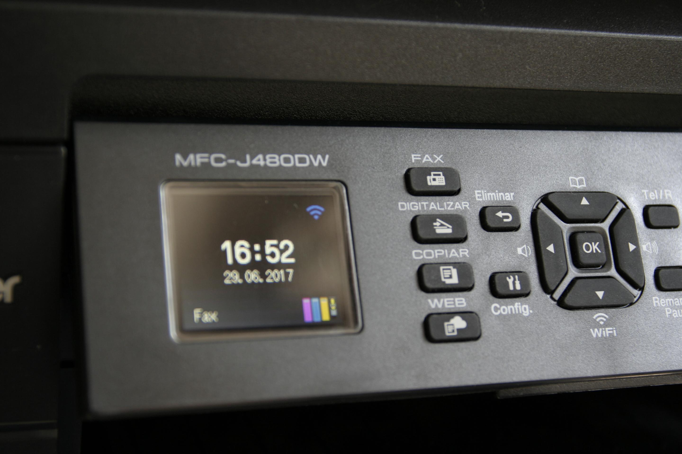 Panel de control de la impresora Brother MFC-J480DW