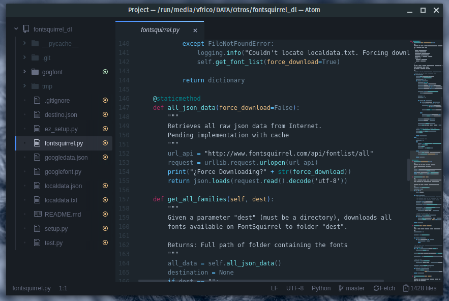 Atom con un par de plugins instalados